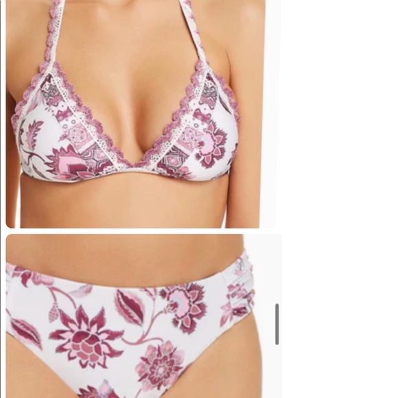 NWT M/XL BECCA designer bikini mulberry reversible white pink halter tanga 2 set - Picture 14 of 15